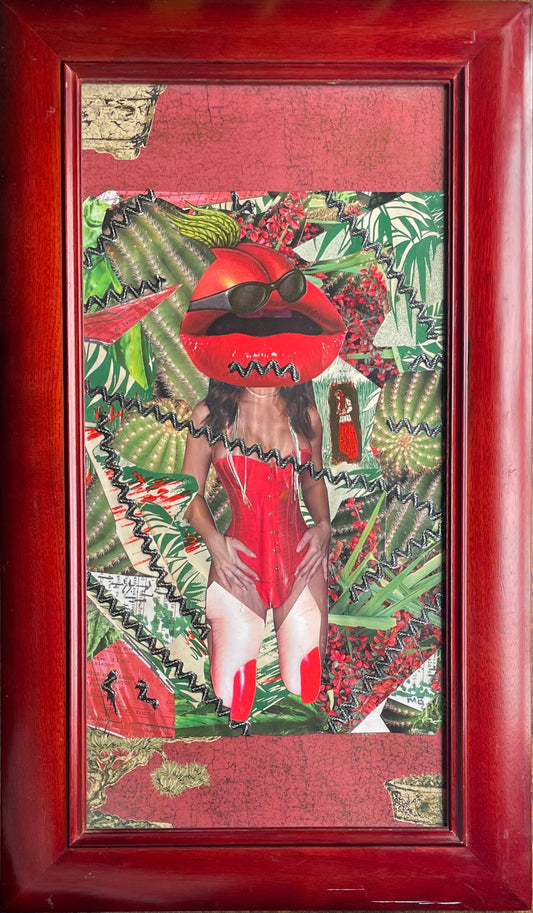 Thumbalina In Overdrive - Handwoven Recycled Collage