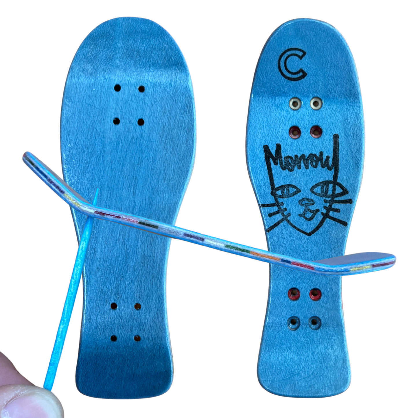 32mm Sky Blue Internal Rainbow Split Deck Cracked Mold